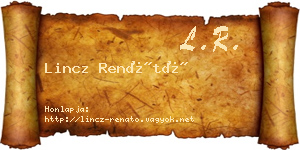 Lincz Renátó névjegykártya